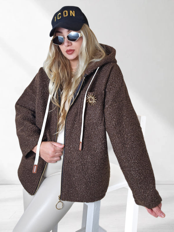 Lyla hooded coat Brown