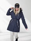 Black hooded check detail parka jacket