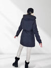 Black hooded check detail parka jacket