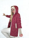 Tracey hooded quilted coat Burgundy