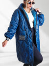 Sara Oversize Quilted hooded jacket Petrol