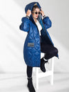 Sara Oversize Quilted hooded jacket Petrol
