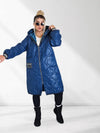 Sara Oversize Quilted hooded jacket Petrol