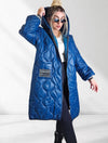 Sara Oversize Quilted hooded jacket Petrol