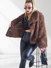 Sissy Brown-Black faux fur coat