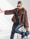 Sissy Brown-Black faux fur coat