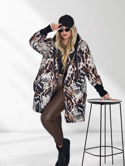 Thea Oversize Quilted hooded jacket Mix