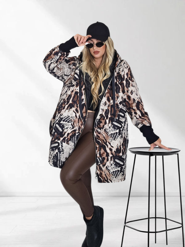 Thea Oversize Quilted hooded jacket Mix