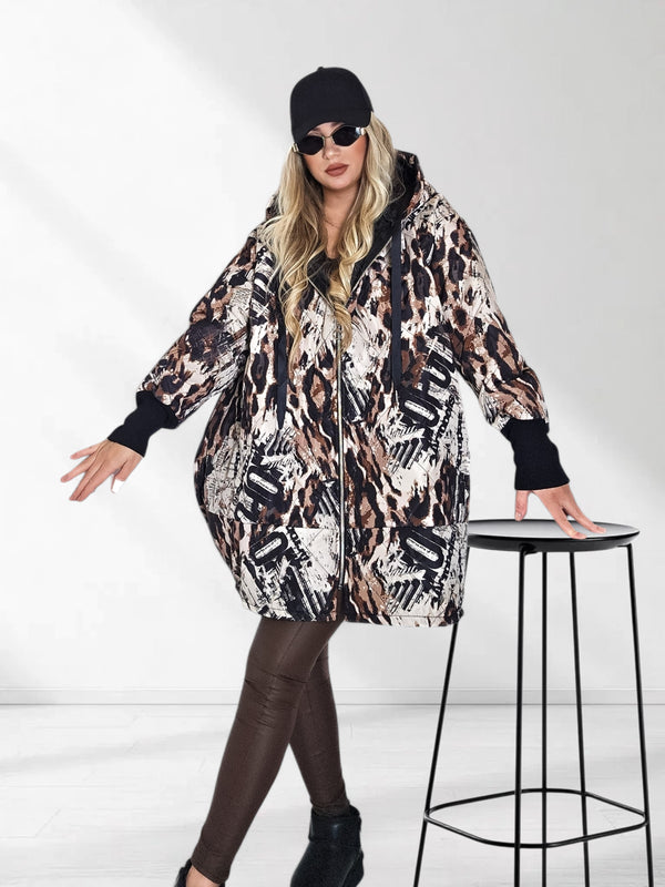 Thea Oversize Quilted hooded jacket Mix