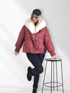 Lucy Faux fur collar puffer jacket Burgundy