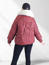 Lucy Faux fur collar puffer jacket Burgundy