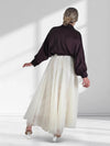 Cream tulle maxi skirt