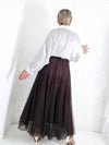 Brown tulle maxi skirt