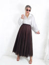 Brown tulle maxi skirt
