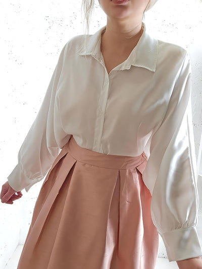 Pink A line midi skirt