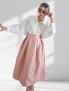 Pink A line midi skirt