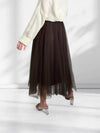Brown tulle maxi skirt
