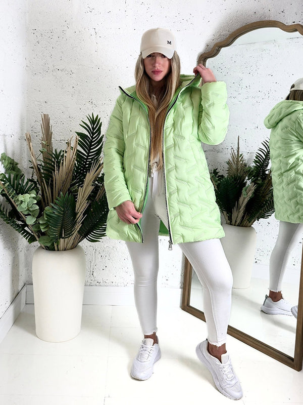 Jessy Oversize Quilted hooded jacket Green