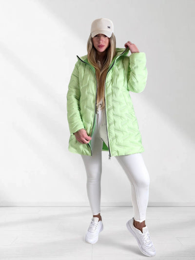 Jessy Oversize Quilted hooded jacket Green