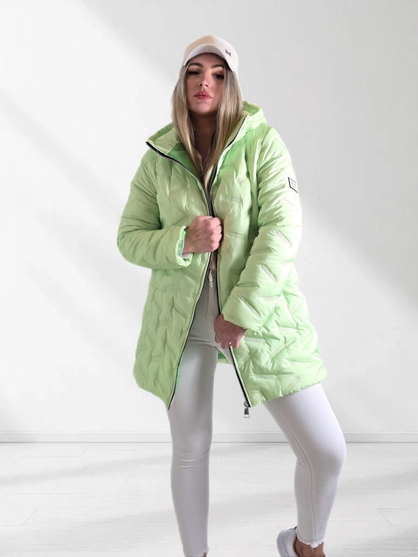 Jessy Oversize Quilted hooded jacket Green
