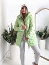 Jessy Oversize Quilted hooded jacket Green