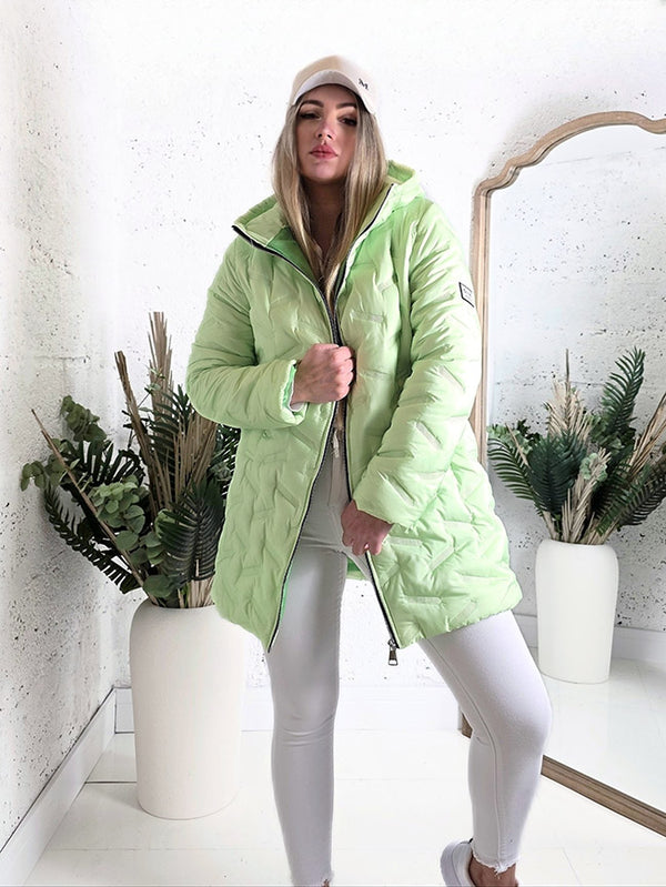 Jessy Oversize Quilted hooded jacket Green