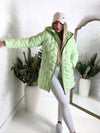 Jessy Oversize Quilted hooded jacket Green