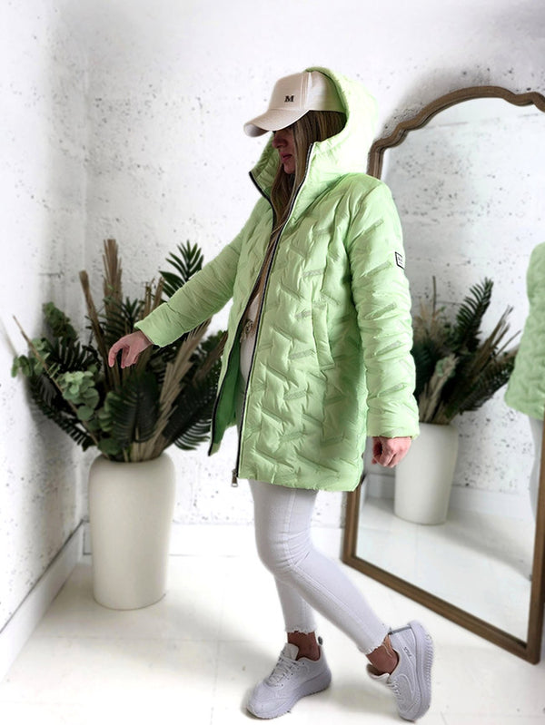 Jessy Oversize Quilted hooded jacket Green