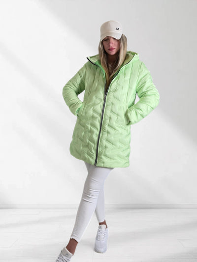 Jessy Oversize Quilted hooded jacket Green