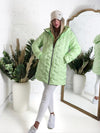 Jessy Oversize Quilted hooded jacket Green