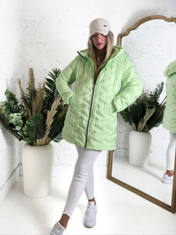 Jessy Oversize Quilted hooded jacket Green