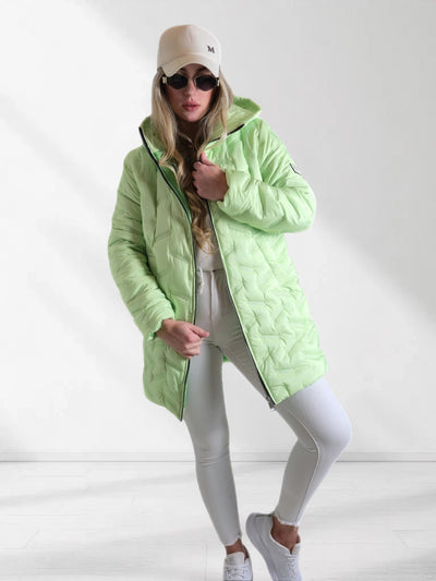 Jessy Oversize Quilted hooded jacket Green