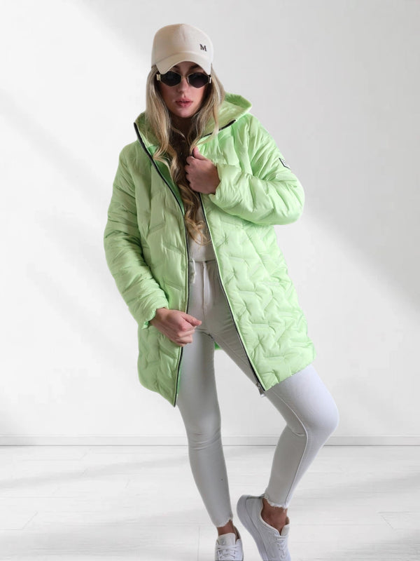 Jessy Oversize Quilted hooded jacket Green