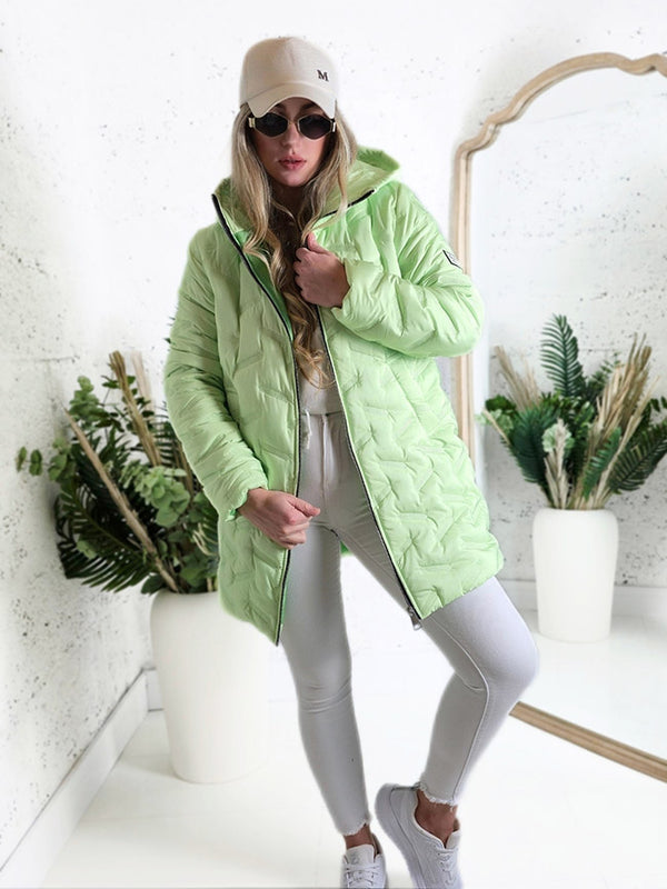 Jessy Oversize Quilted hooded jacket Green