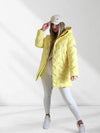 Jessy Oversize Quilted hooded jacket Yellow