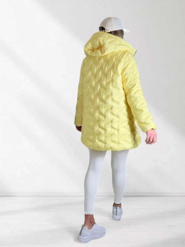 Jessy Oversize Quilted hooded jacket Yellow