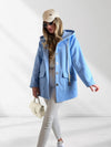 Chloe hooded silver button coat Blue