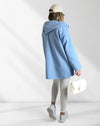 Chloe hooded silver button coat Blue