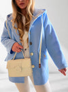 Chloe hooded silver button coat Blue