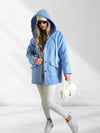 Chloe hooded silver button coat Blue