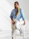 Katy Frill sleeve mohair jumper Baby Blue