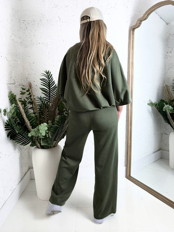 Ayla 2 pieces Trousers and Jumper Khaki