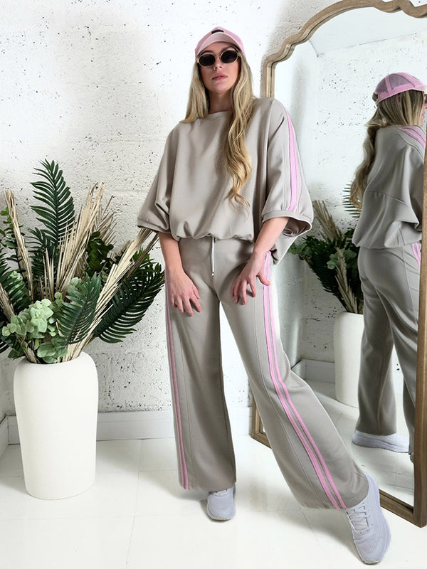 Ayla 2 pieces Trousers and Jumper Beige