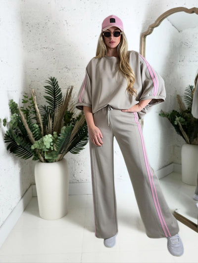 Ayla 2 pieces Trousers and Jumper Beige