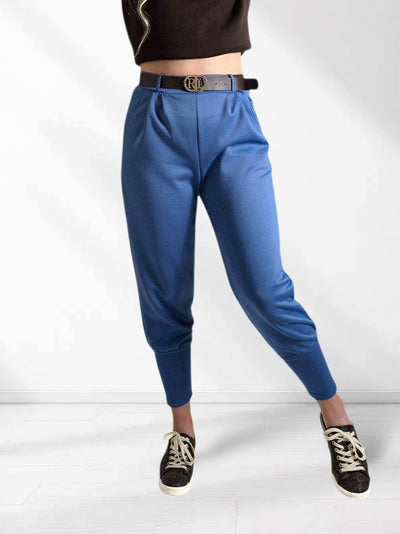 Emma Belted stretchy pants Jeans Blue