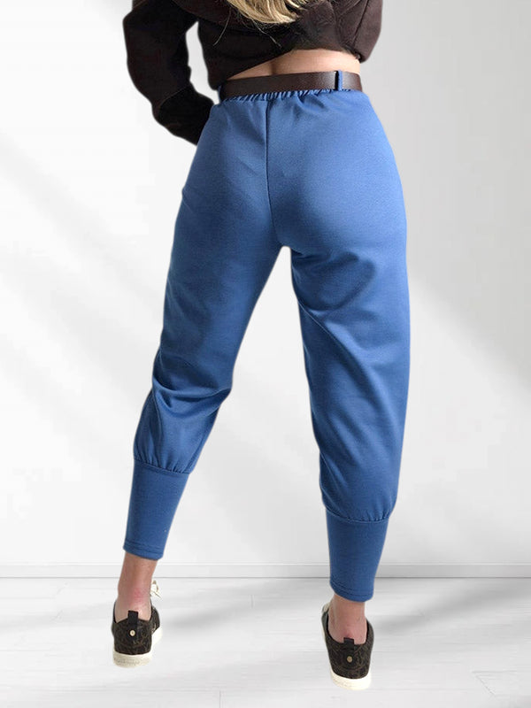 Emma Belted stretchy pants Jeans Blue