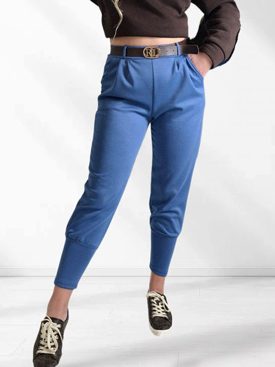 Emma Belted stretchy pants Jeans Blue