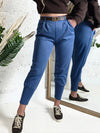 Emma Belted stretchy pants Jeans Blue