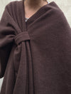 Sofia Soft Brushed Pull-Through Poncho Chocolate Brown