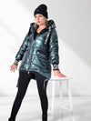 Fashion hooded puffer jacket Green